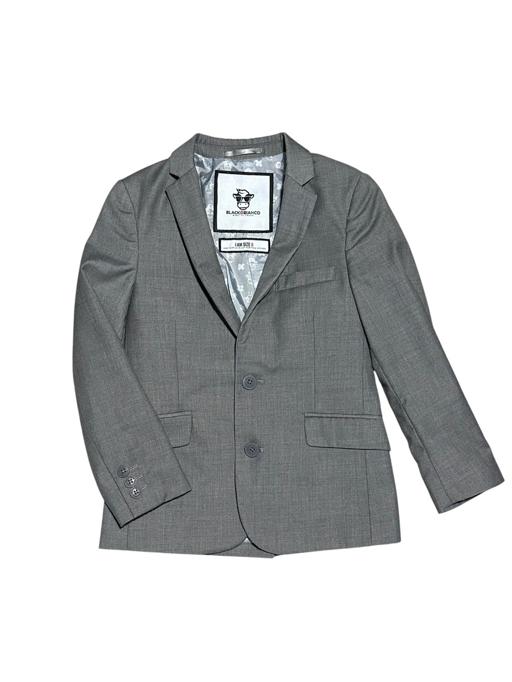 BlacknBianco. Boy’s 3 Piece Gray Suit. Jacket, Vest, & Pants.